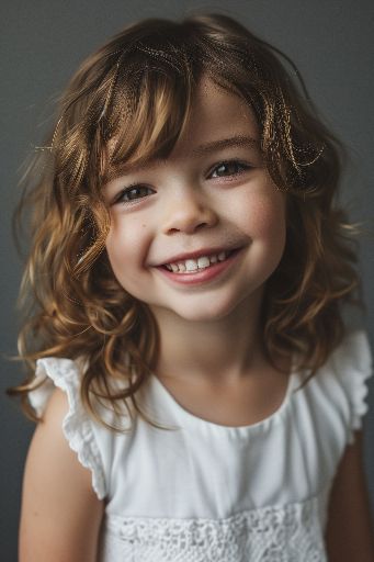 smiling children in studio portrait