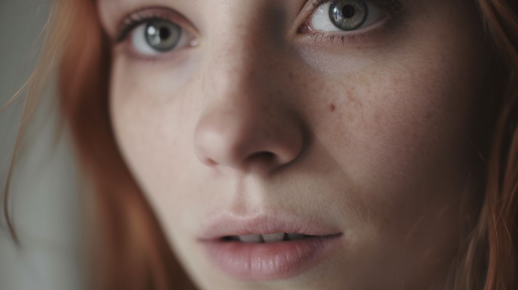 Extreme close up of a beautiful woman face