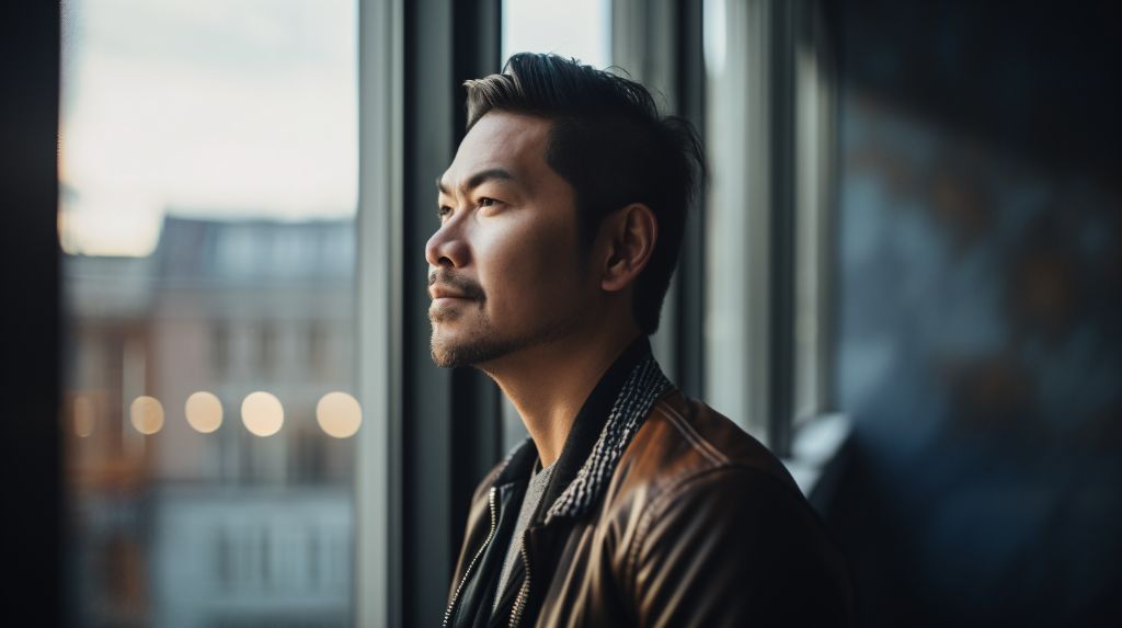 Portrait of a asian startup owner inside modern office