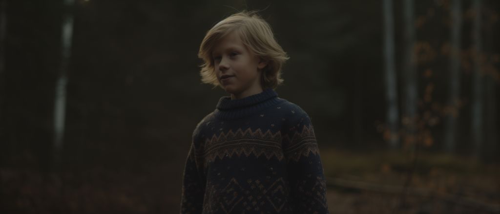 Child in vintage christmas sweater