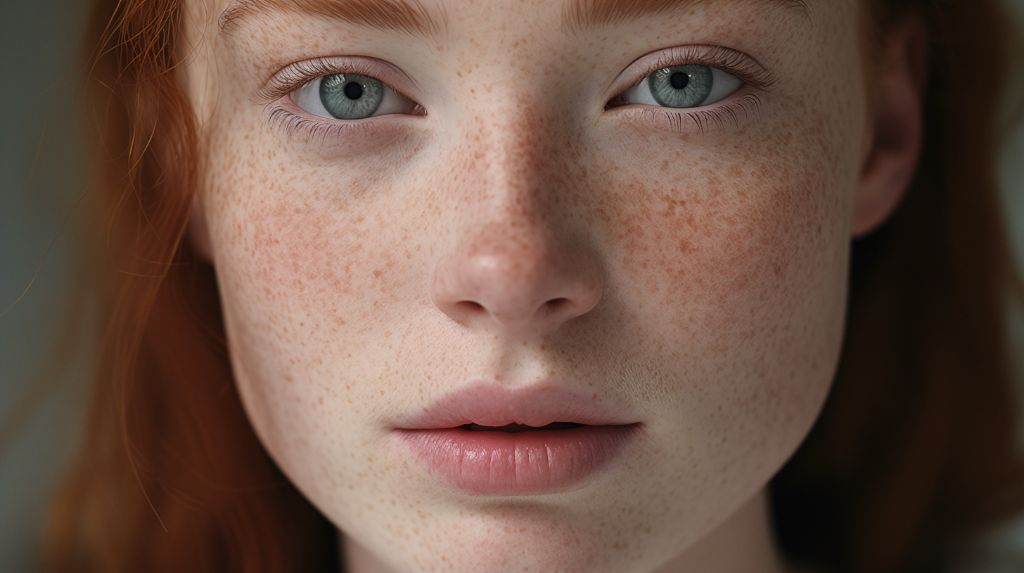 "ultra hd close-up of woman with freckles"