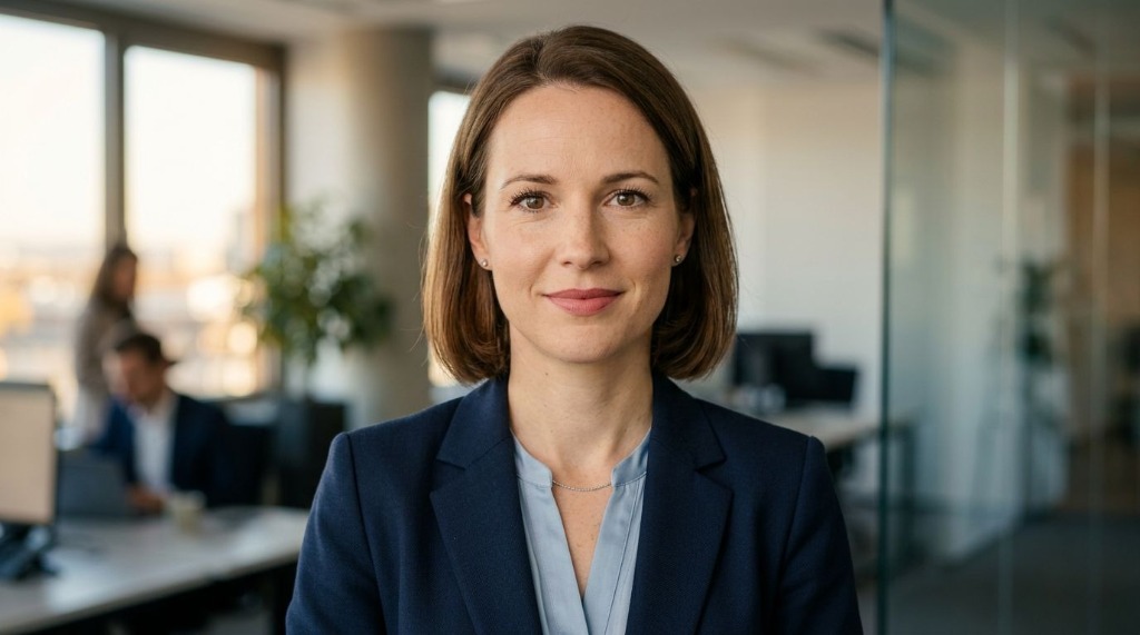 Portrait of a professional austrian woman looking into the camera