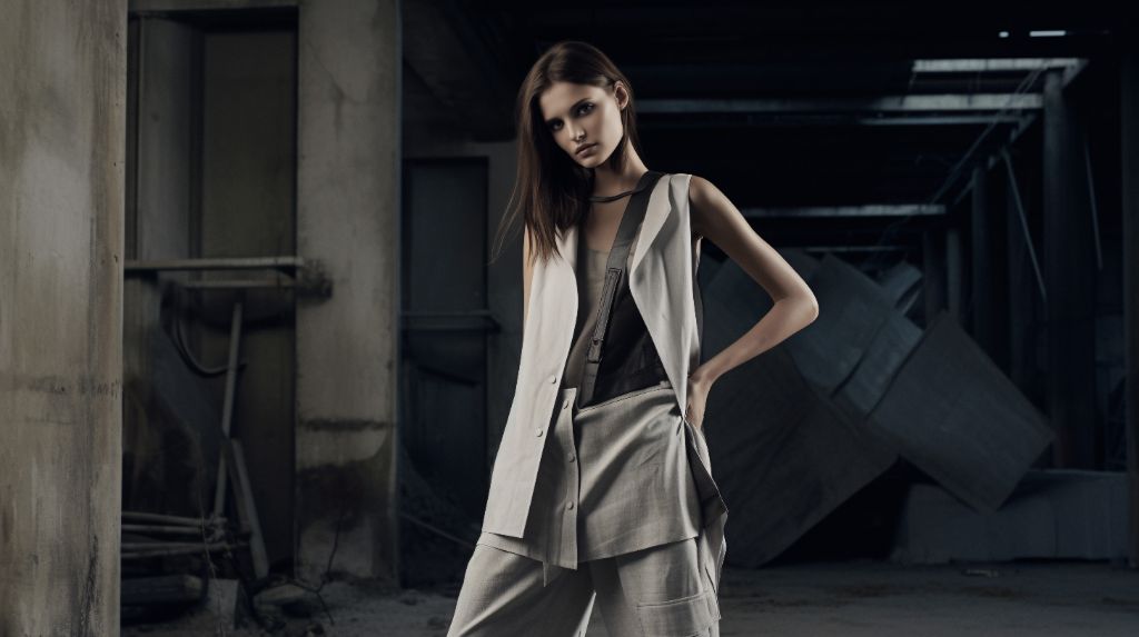 soft meets hard: edgy fashion against industrial backdrop