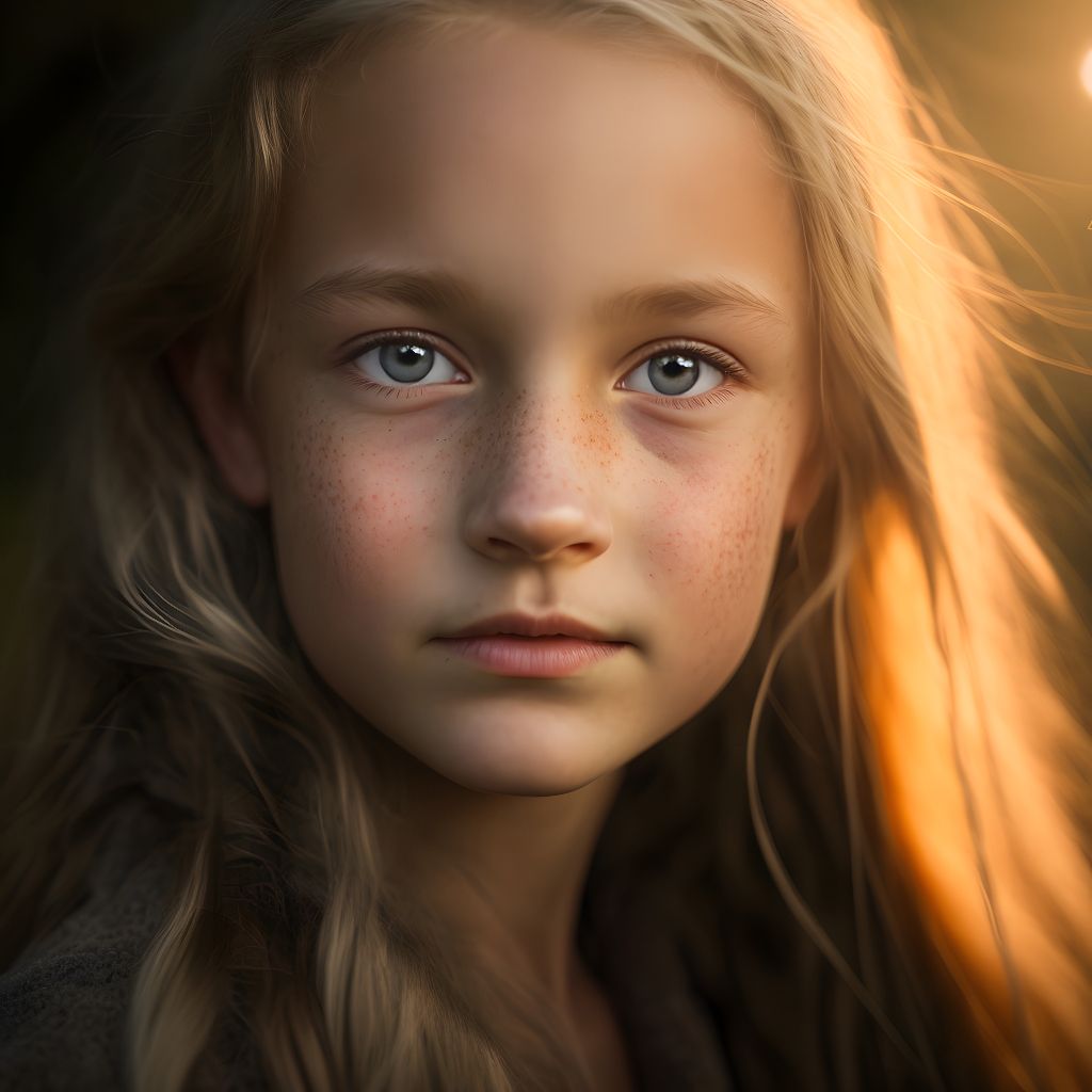 Swedish Girl in Sun Backlight: A Close-Up Portrait