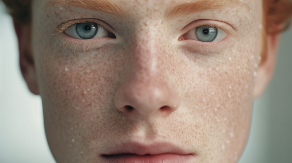 ultra hd close-up of man with freckles