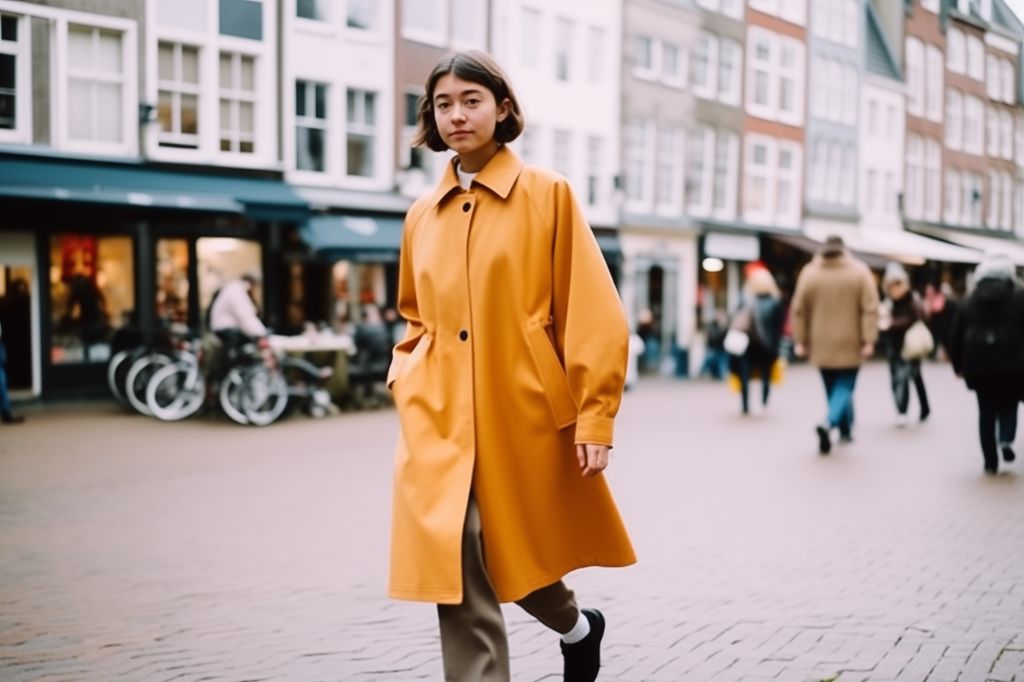 Woman strutting in amsterdam streets