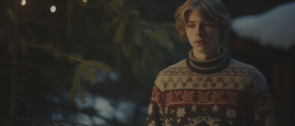 Boy in christmas sweater