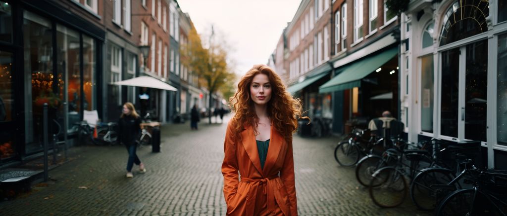 Woman in amsterdam - high fashion shot with a cinematic feel