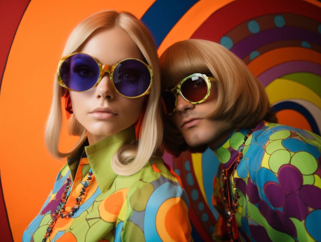 Psychedelic 60s fashion shoot (indoor setting)