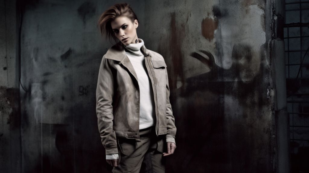Industrial chic: contrasting textures in edgy fashion