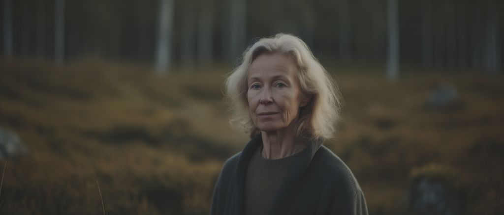 Peaceful portrait of a woman in wilderness