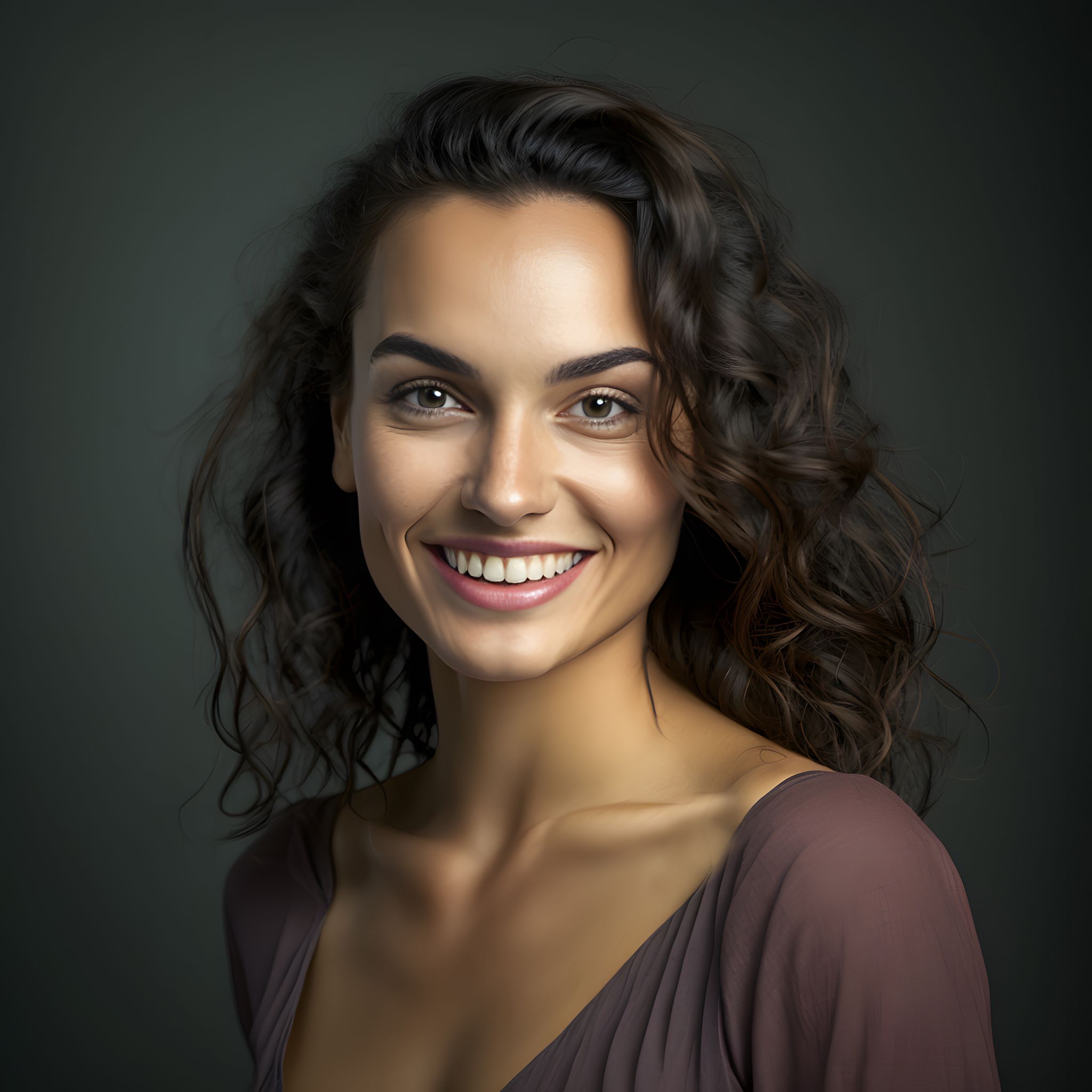 Free Image Studio Portrait Of Latin Woman Against Gray Background 