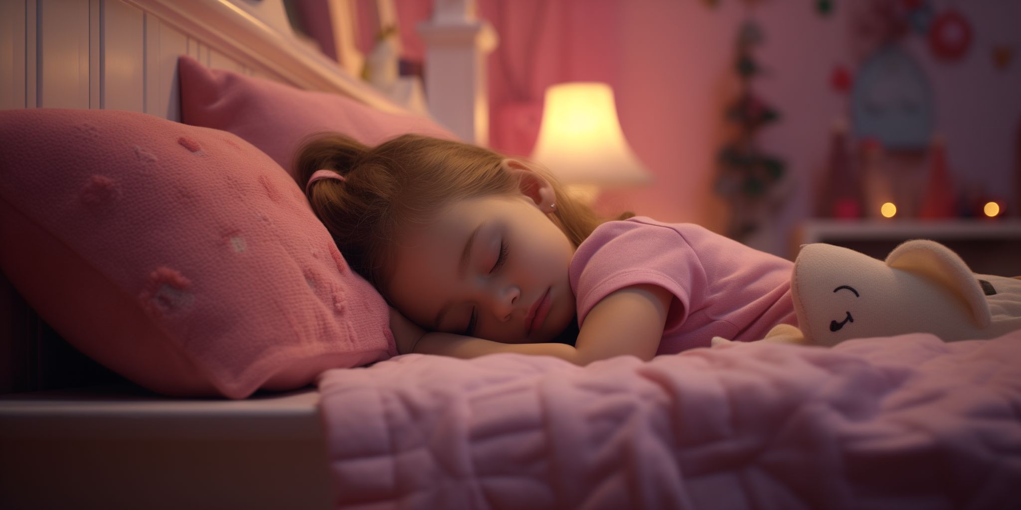 Free image: baby girl peacefully sleeping in a pink room - Premium Free