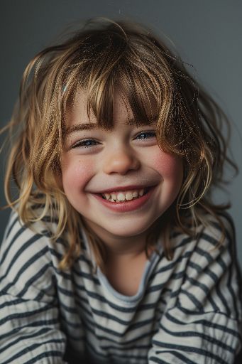 smiling child in studio portrait
