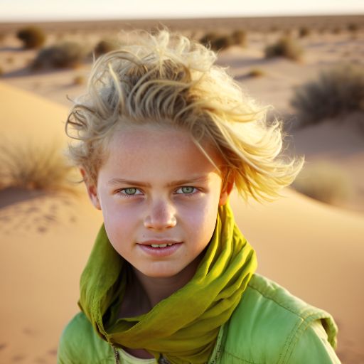 colorful desert: portrait of child on desert background