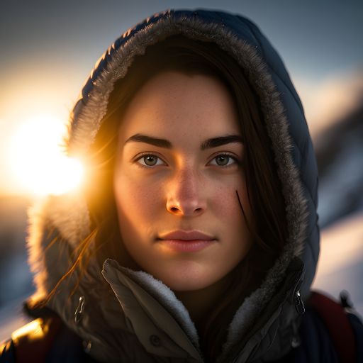 Winter Wonderland: A Golden Hour Portrait of a Woman in the Mountains