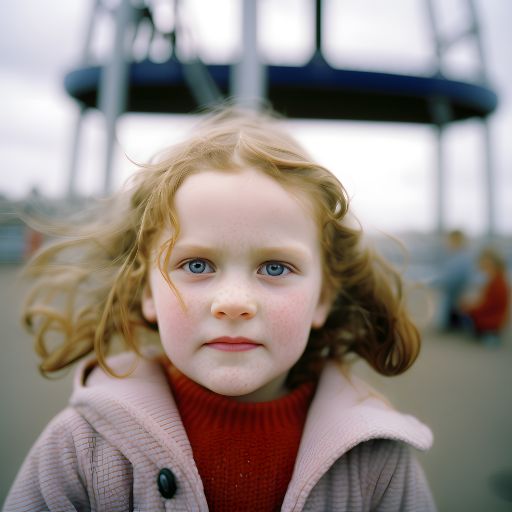 portrait of 6-year-old girl playing at playground