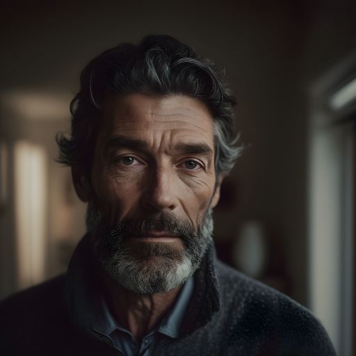 Dutch Man at Home: A Blurry Portrait of 45-65 Years Old
