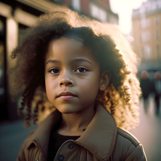 Young Kid with Curly Hair and Sweet, Innocent Expression - Portrait
