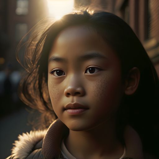 Late Afternoon in Amsterdam: Portrait of a Young Asian Kid