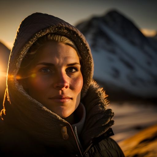 Winter Wonderland: A Golden Hour Portrait of a Woman in the Mountains