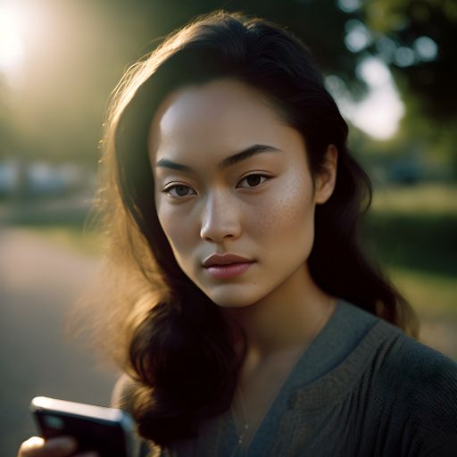 A City Park Portrait: Young Asian Woman