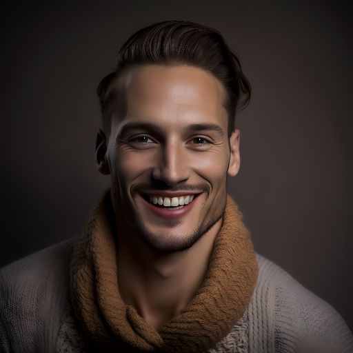 Portrait of man smiling against a studio gray background