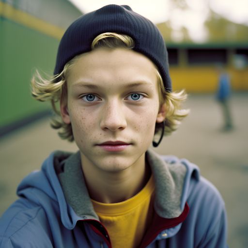 13-year-old boy skating in skate park