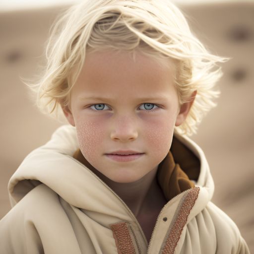 Portrait of a boy in the Sahara desert
