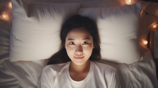 Image of an Asian woman in bed