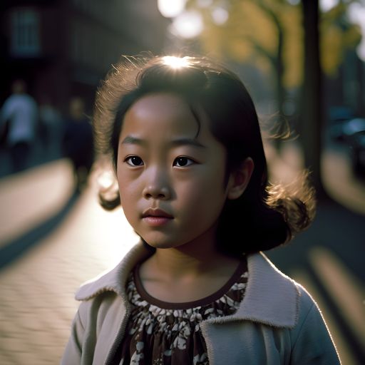 Portrait of a Japanese kid in Amsterdam on a sunny day