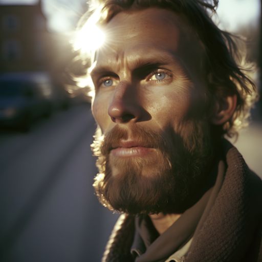Scandinavian Man in the Sun: A Street Portrait