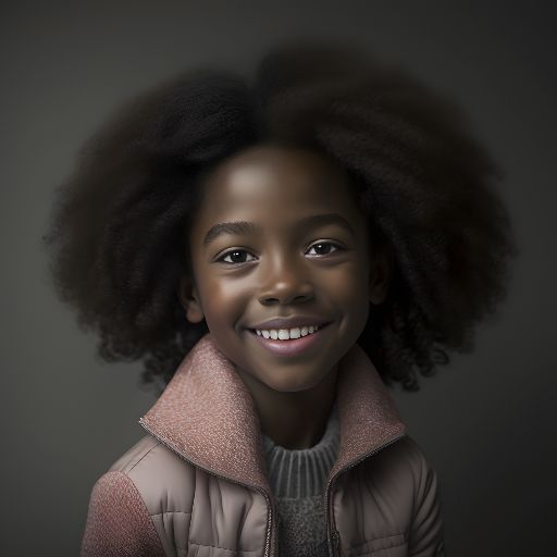 Studio portrait of african child against dark gray backdrop