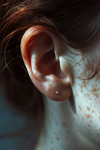 closeup of human ear with soft lighting