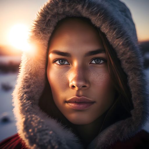 Golden Hour Eskimo: A Winter Portrait of a Woman in the Cold