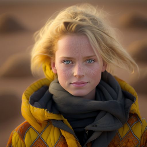 Child portrait against a desert background