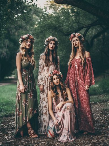 Bohemian bliss: hippie fashion shoot in park
