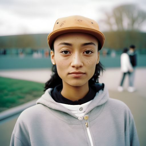 21-year-old woman at skate park.