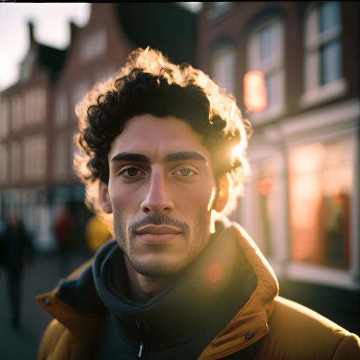Portrait of a European Man on the Streets of Amsterdam