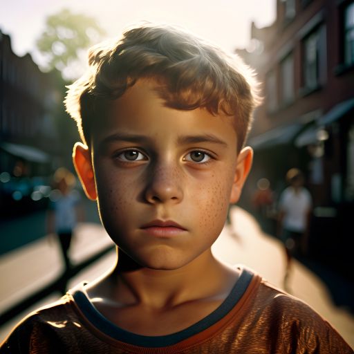 Dappled Glow in Amsterdam: A Portrait of a Child