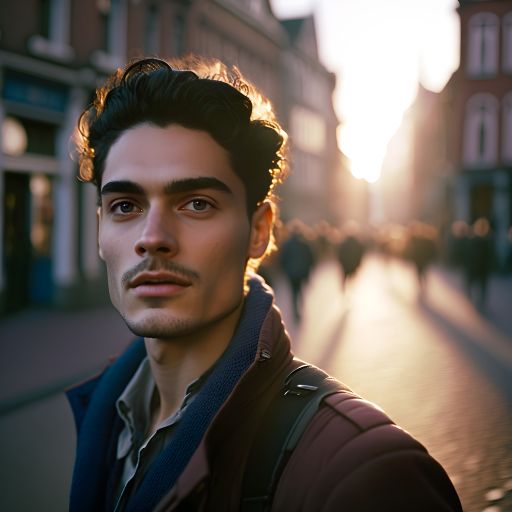 portrait of a man on the streets of amsterdam