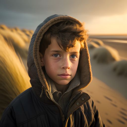 Kid Walking at the Dunes in the UK - Portrait