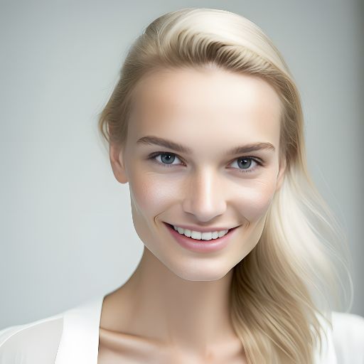 Portrait of a young woman against a white background