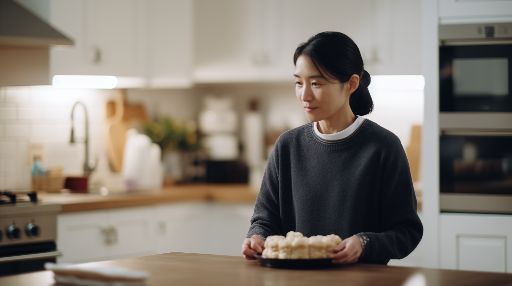 Asian woman creating a masterpiece cake