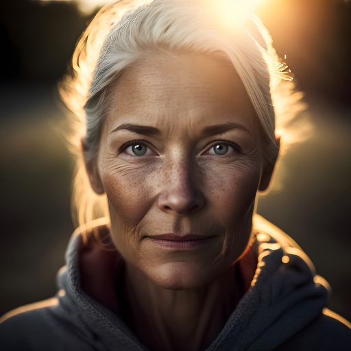 Swedish Woman in Her 50s at the End of a Sunny Day in Sweden