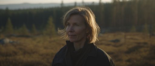 Peaceful portrait of a woman in wilderness