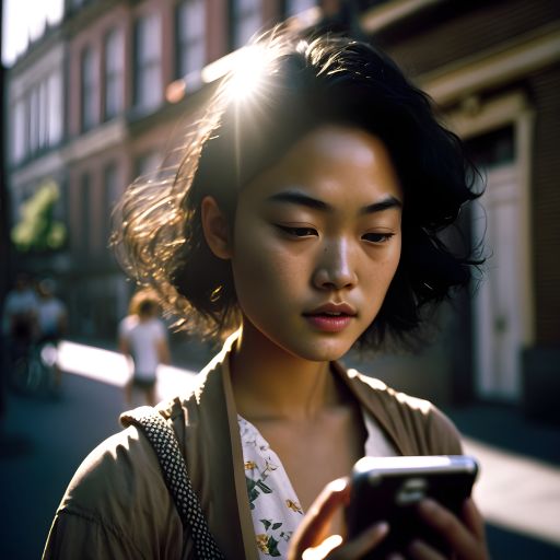 Young Japanese Woman in Amsterdam Late in the Afternoon