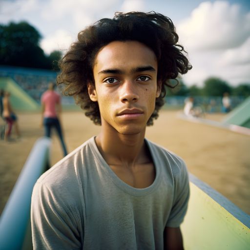 21-year-old man at skate park.