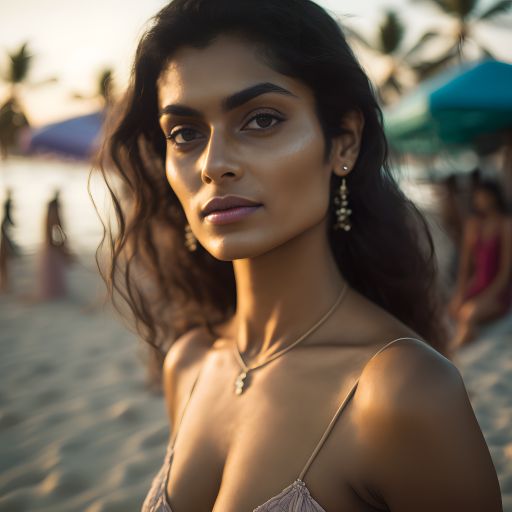 Indian woman at a beach bar