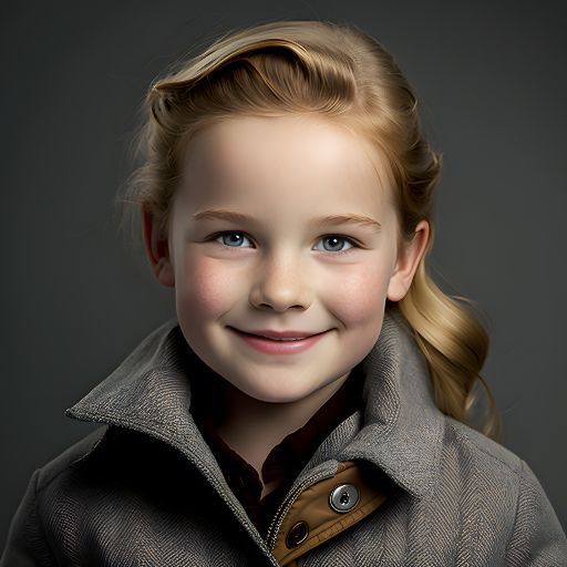 Portrait of blond kid with big smile